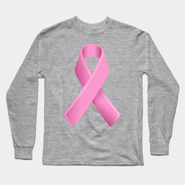 Breast Cancer Awareness Pink Ribbon Long Sleeve T-Shirt by sifis